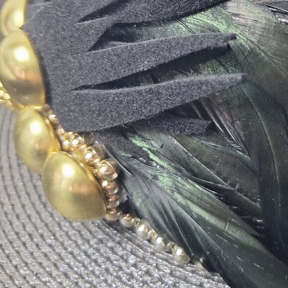 Amalgamated textile clothing union. Made in the USA Vintage feathered black hat - Picture 6 of 15